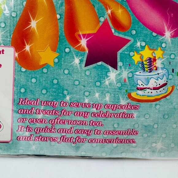 3-Tier Cupcake Stand Happy Party Western Theme Easy To Assemble Flat Storage - Picture 2 of 5